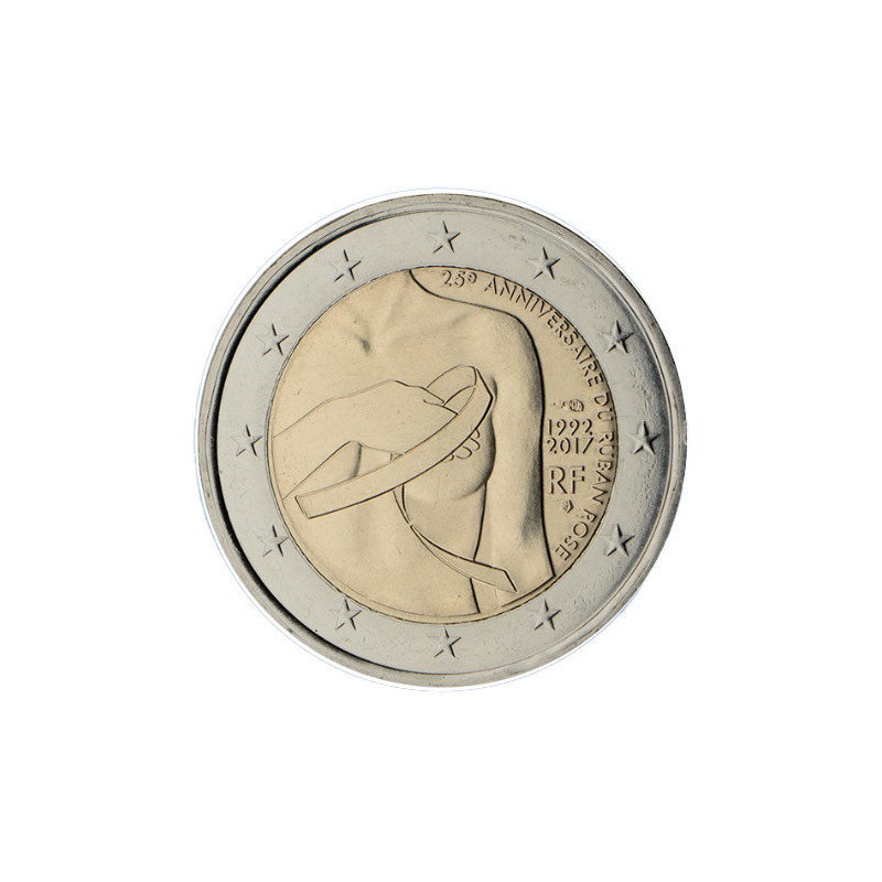 France 2017 - 2 euro commémorative cancer du sein - Rouleau de 25 pièces