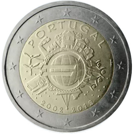 Portugal 2012 - 2 euro commémorative 10 ans de l'euro - Rouleau de 25 pièces