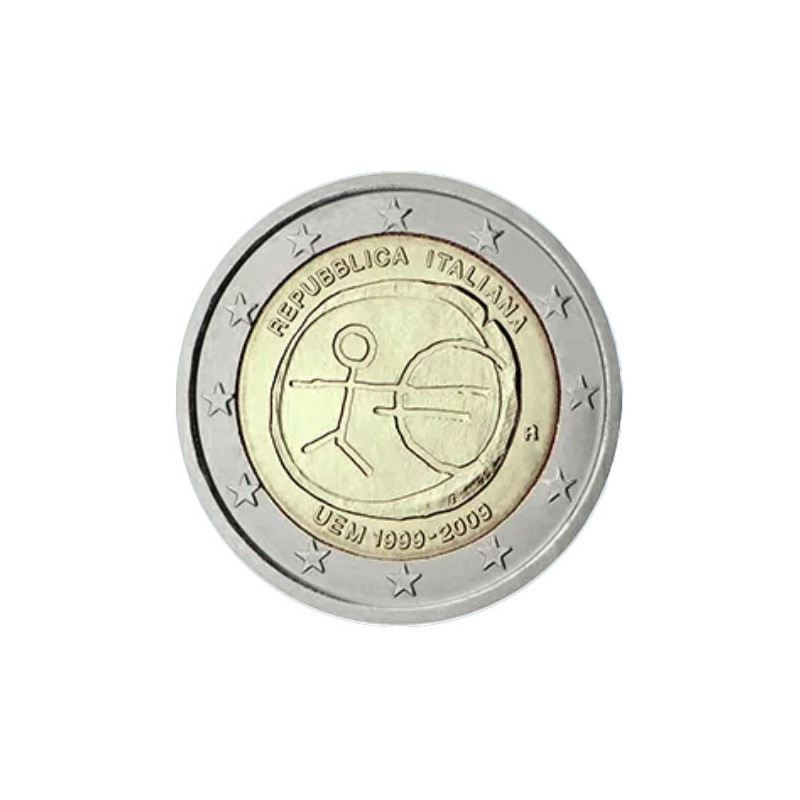 Italie 2009 - 2 euro commémorative 10 ans de la zone euro - Rouleau de 25 pièces