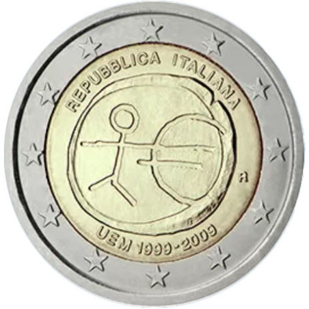 Italie 2009 - 2 euro commémorative 10 ans de la zone euro - Rouleau de 25 pièces