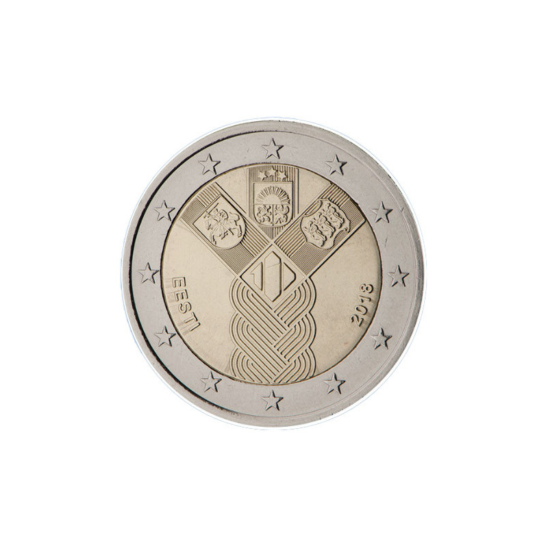 Estonie 2018 - 2 euro commémorative Etats Baltes - Rouleau de 25 pièces