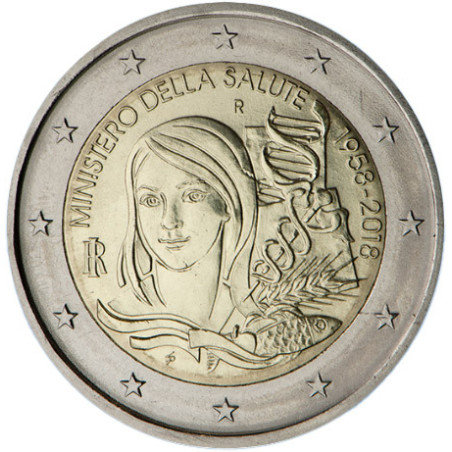 Italie 2018 - 2 euro commémorative Ministère de la Santé - Rouleau de 25 pièces