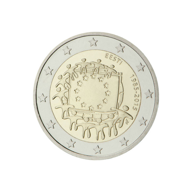 Estonie 2015 - 2 euro commémorative 30 ans du drapeau européen - Rouleau de 25 pièces