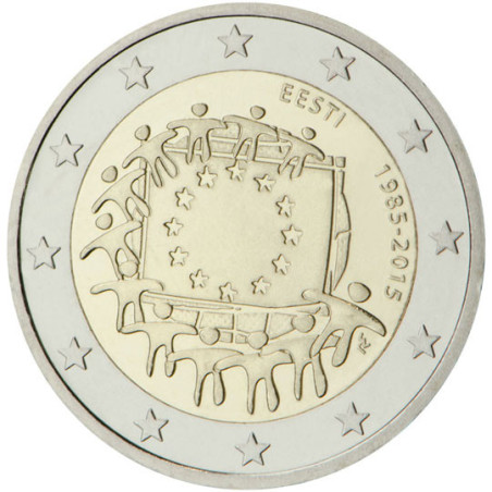 Estonie 2015 - 2 euro commémorative 30 ans du drapeau européen - Rouleau de 25 pièces