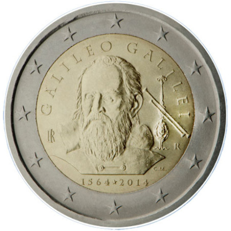 Italie 2014 - 2 euro commémorative Galilée - Rouleau de 25 pièces