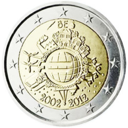 Belgique 2012 - 2 euro commémorative 10 ans de l'euro - Rouleau de 25 pièces