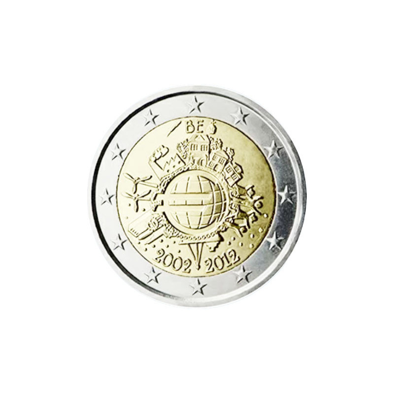 Belgique 2012 - 2 euro commémorative 10 ans de l'euro - Rouleau de 25 pièces