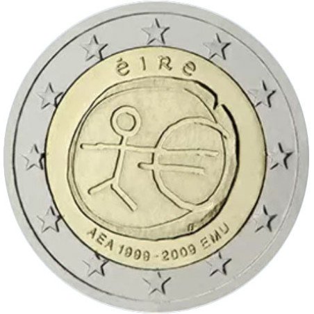 Irlande 2009 - 2 euro commémorative 10 ans de la zone euro - Rouleau de 25 pièces