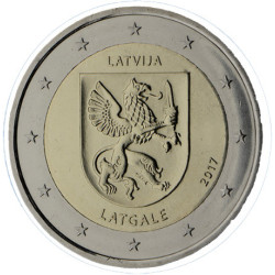 Lettonie 2017 - 2 euro commémorative Latgale - Rouleau de 25 pièces