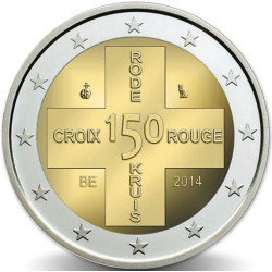 Belgique 2014 - 2 euro commémorative Croix Rouge - Rouleau de 25 pièces