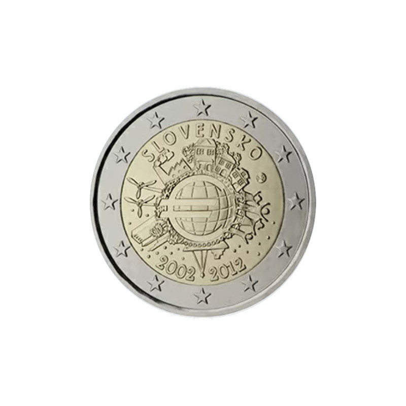 Slovaquie 2012 - 2 euro commémorative 10 ans de l'euro - Rouleau de 25 pièces
