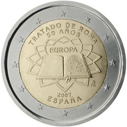 Espagne 2007 - 2 euro commémorative Traité de Rome - Rouleau de 25 pièces