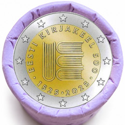 Rouleau de 25 pièces de 2 euros commémoratives – Estonie 2025 – Littérature – recto