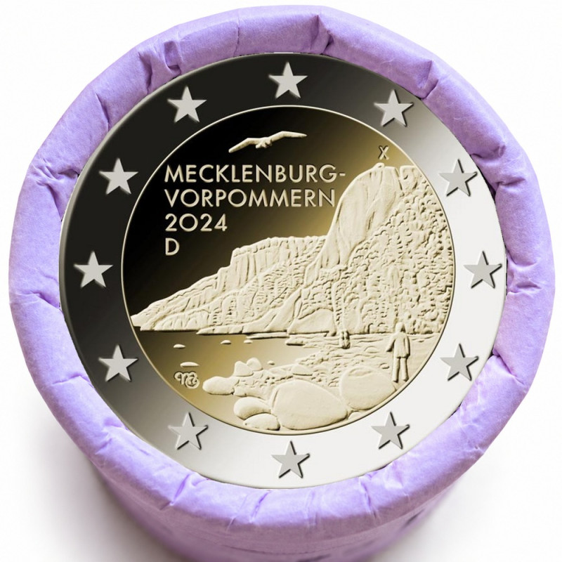 Rouleau de 25 pièces de 2 euros commémoratives – Allemagne 2024 – Mecklenburg Poméranie-Occidentale – recto