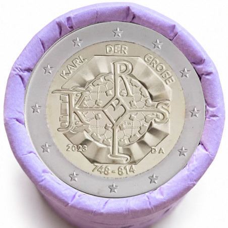Rouleau de 25 pièces de 2 euros commémoratives – Allemagne 2023 – Charlemagne – recto