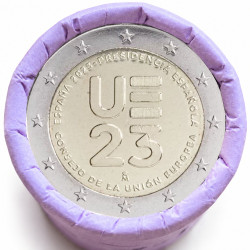 Rouleau de 25 pièces de 2 euros commémoratives – Espagne 2023 – Présidence Journée de l'Union Européenne – recto