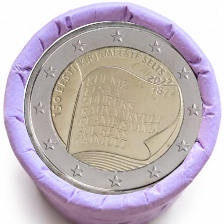 Rouleau de 25 pièces de 2 euros commémoratives – Estonie 2022 – Littérature – recto