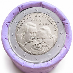 Rouleau de 25 pièces de 2 euros commémoratives – Italie 2022 – Juges – recto