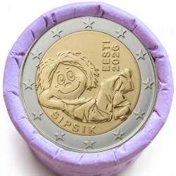 Rouleau de 25 pièces de 2 euros commémoratives – Estonie 2026 – Sipsik – recto