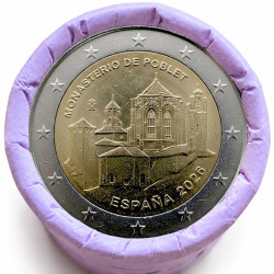 Rouleau de 25 pièces de 2 euros commémoratives – Espagne 2026 – Monastère de Poblet – Patrimoine de l'Unesco – recto