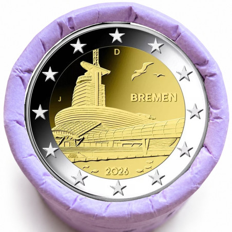 Rouleau de 25 pièces de 2 euros commémoratives – Allemagne 2026 – Brême – recto