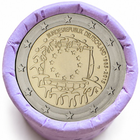 Rouleau de 25 pièces de 2 euros commémoratives – Allemagne 2015 – 30 ans du drapeau européen – recto