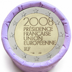 Rouleau de 25 pièces de 2 euros commémoratives – France 2008 – recto