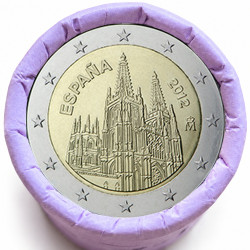 Rouleau de 25 pièces de 2 euros commémoratives – Espagne 2012 – recto