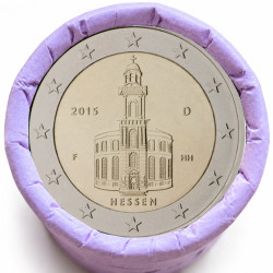 Rouleau de 25 pièces de 2 euros commémoratives – Allemagne 2015 – Eglise Saint Paul de Francfort – recto