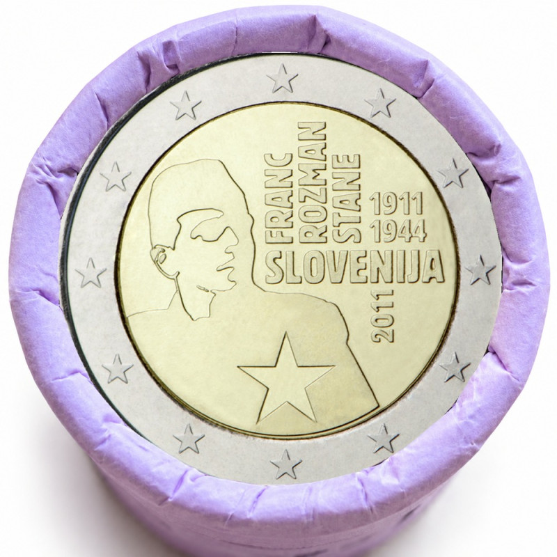 Rouleau de 25 pièces de 2 euros commémoratives – Slovénie 2011 – recto