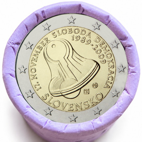 Rouleau de 25 pièces de 2 euros commémoratives – Slovaquie 2009 – recto