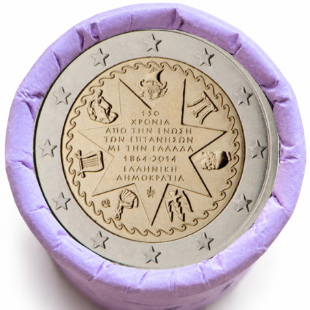 Rouleau de 25 pièces de 2 euros commémoratives – Grèce 2014 – Iles Ioniennes – recto