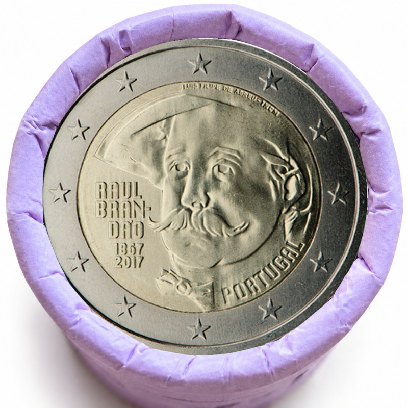 Rouleau de 25 pièces de 2 euros commémoratives – Portugal 2017 – Brandao – recto