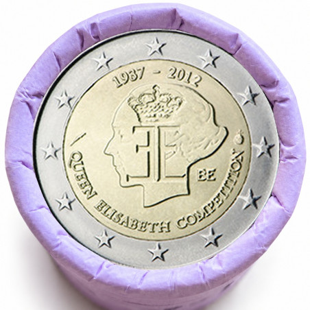 Rouleau de 25 pièces de 2 euros commémoratives – Belgique 2012 – recto