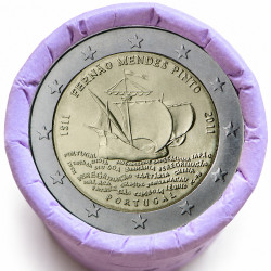 Rouleau de 25 pièces de 2 euros commémoratives – Portugal 2011 – recto