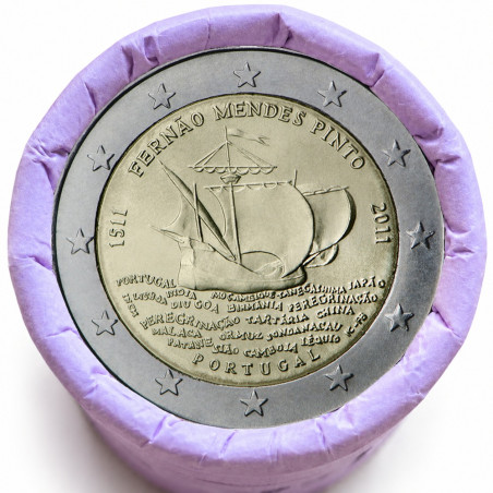 Rouleau de 25 pièces de 2 euros commémoratives – Portugal 2011 – recto
