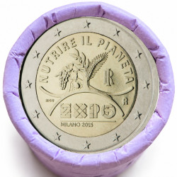 Rouleau de 25 pièces de 2 euros commémoratives – Italie 2015 – Milan – recto