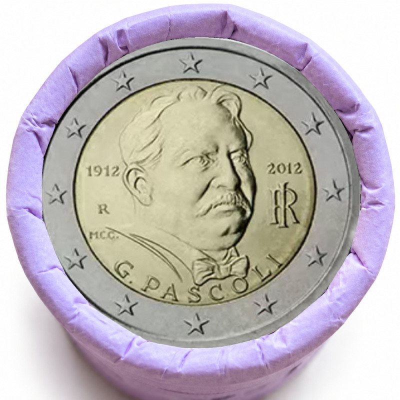 Rouleau de 25 pièces de 2 euros commémoratives – Italie 2012 – recto