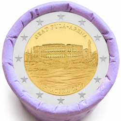 Rouleau de 25 pièces de 2 euros commémoratives – Croatie 2025 – Amphithéâtre de Pula UNC – recto