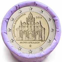 Rouleau de 25 pièces de 2 euros commémoratives – Grèce 2016 – Monastère – recto