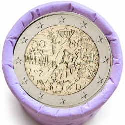 Rouleau de 25 pièces de 2 euros commémoratives – Allemagne 2019 – Mur de Berlin – recto