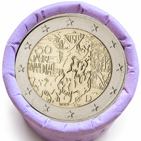 Rouleau de 25 pièces de 2 euros commémoratives – Allemagne 2019 – Mur de Berlin – recto