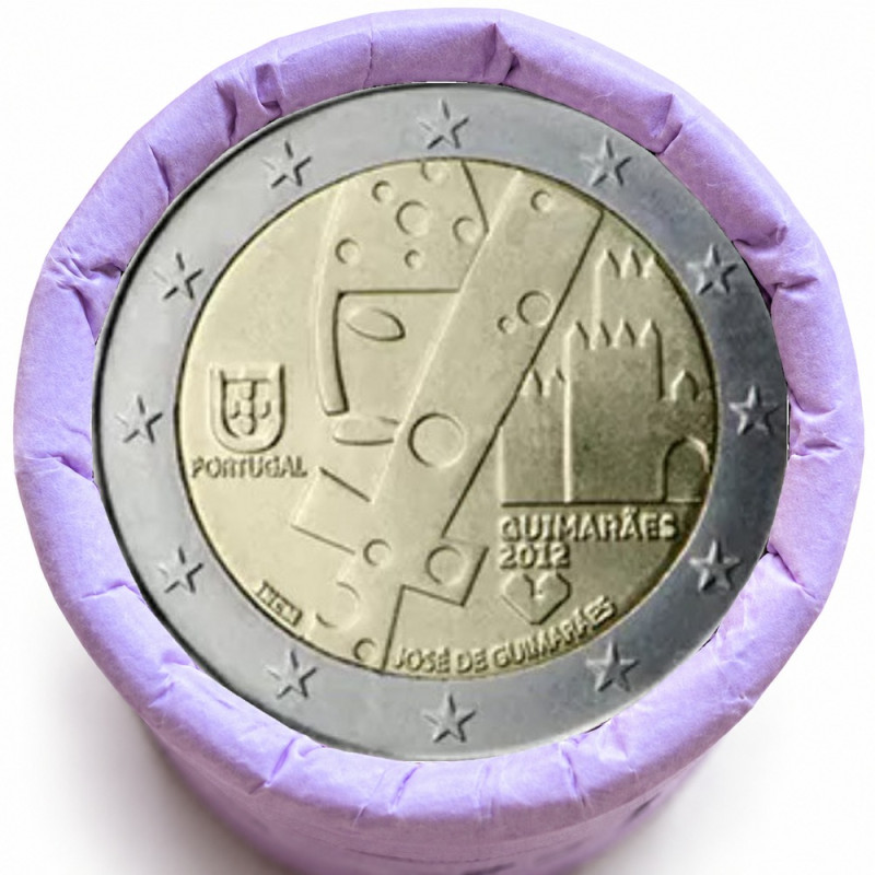 Rouleau de 25 pièces de 2 euros commémoratives – Portugal 2012 – recto