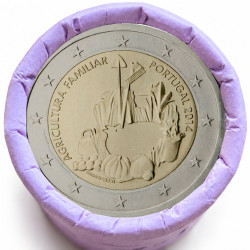 Rouleau de 25 pièces de 2 euros commémoratives – Portugal 2014 – Agriculture – recto