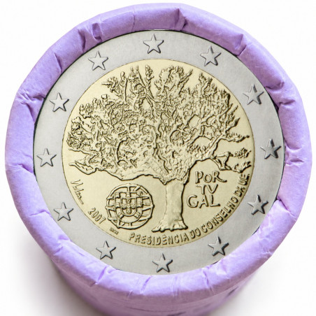 Rouleau de 25 pièces de 2 euros commémoratives – Portugal 2007 – recto