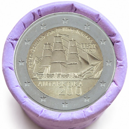 Rouleau de 25 pièces de 2 euros commémoratives – Estonie 2020 – Antarctique – recto