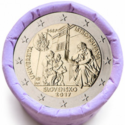 Rouleau de 25 pièces de 2 euros commémoratives – Slovaquie 2017 – Université – recto