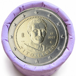 Rouleau de 25 pièces de 2 euros commémoratives – Italie 2017 – Tito Livio – recto