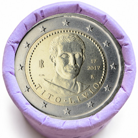 Rouleau de 25 pièces de 2 euros commémoratives – Italie 2017 – Tito Livio – recto