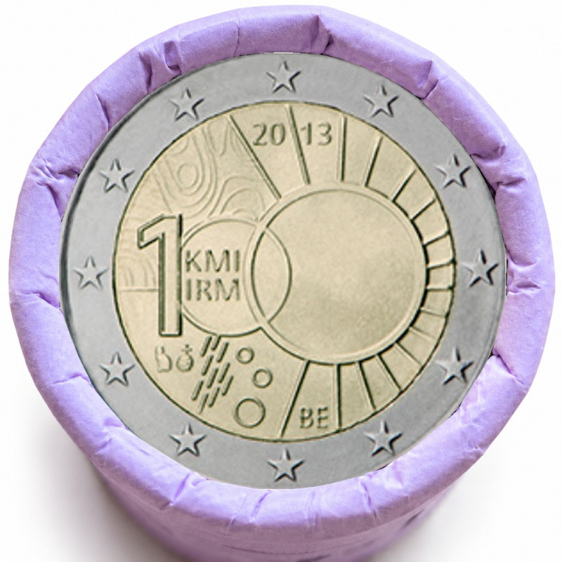 Rouleau de 25 pièces de 2 euros commémoratives – Belgique 2013 – Centenaire IRM – recto